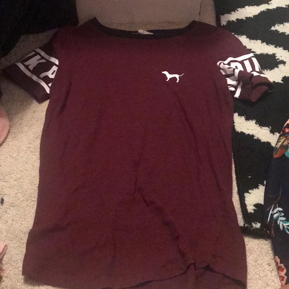 Maroon Victoria Secret Pink Shirt